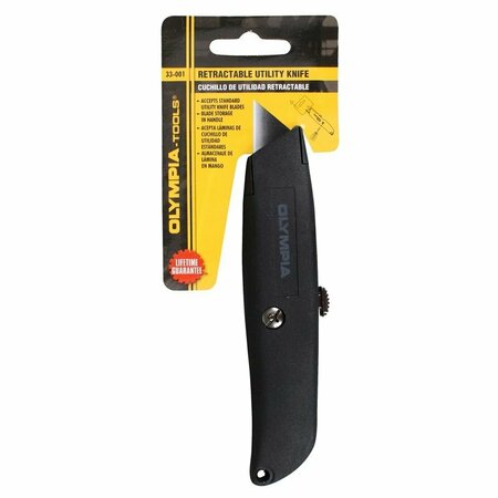 OLYMPIA TOOLS UTILITY KNIFE BLK 7.87 in. L 33-001